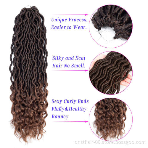Goddess Locs Crochet Hair Extensions Synthetic Twist Braids Hair Locks Crochet braids For Women 24 Strands 14inch 18inch Beauty